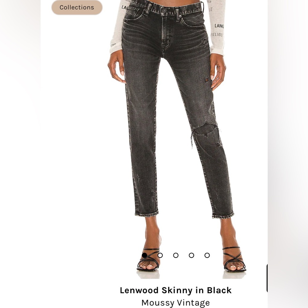 Moussy, Intentionally distressed black jeans, size 29